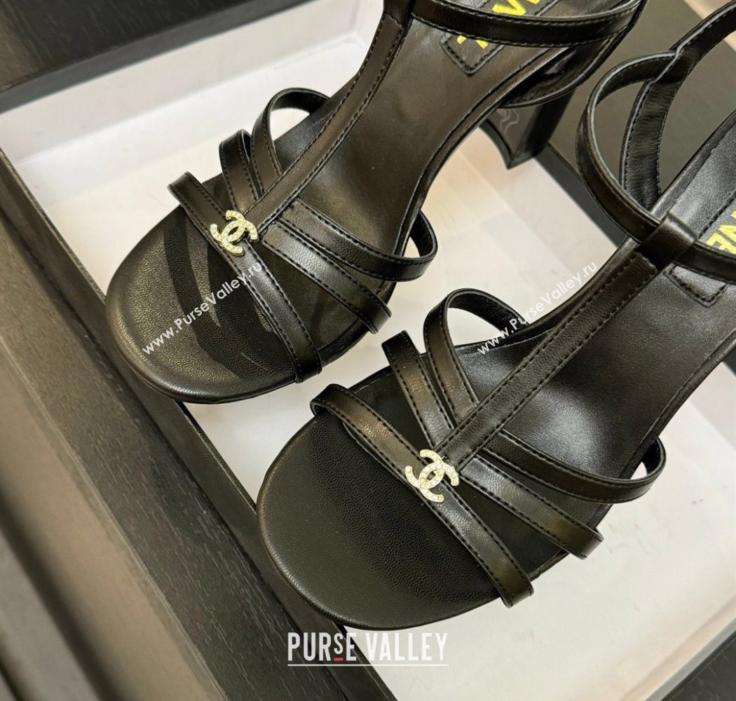 Chanel Lambskin Heel Sandals Black 2025 CH090113 (MD-250901127)
