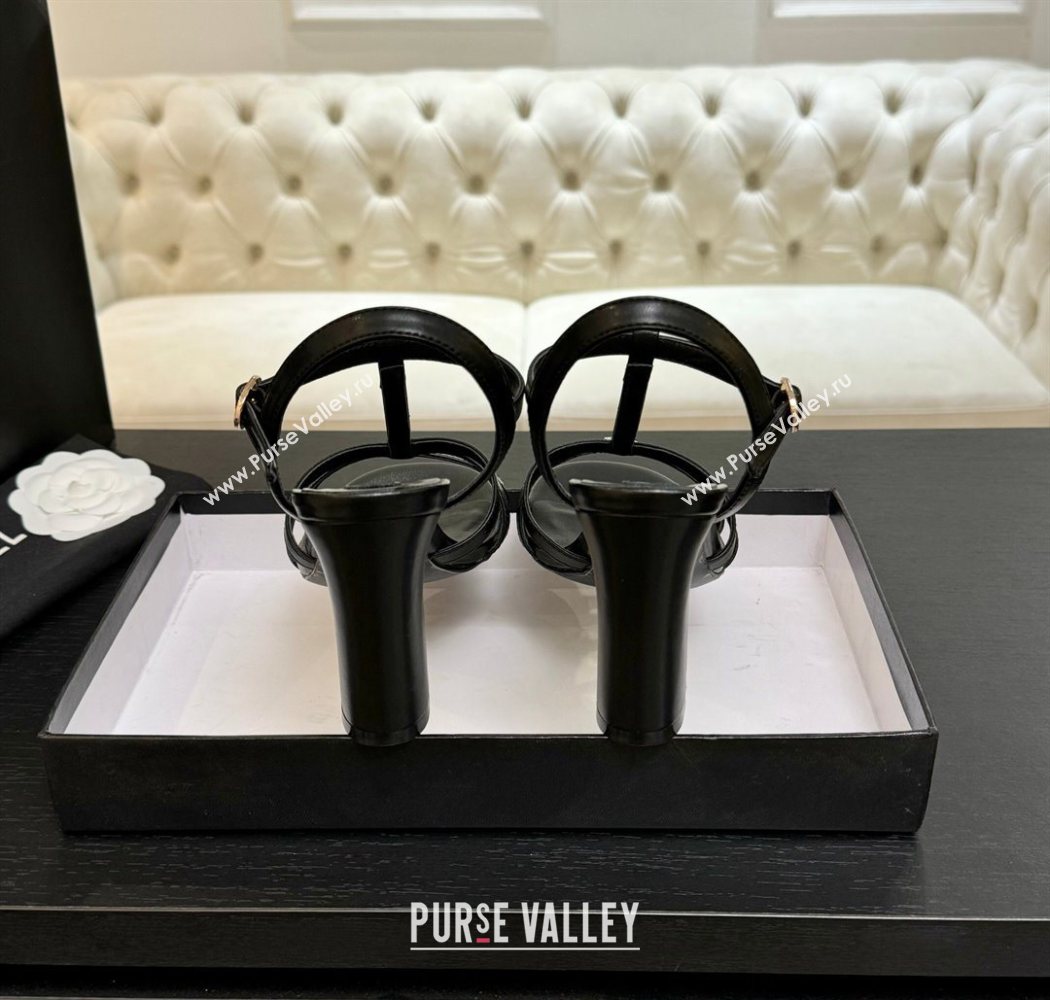 Chanel Lambskin Heel Sandals Black 2025 CH090113 (MD-250901127)