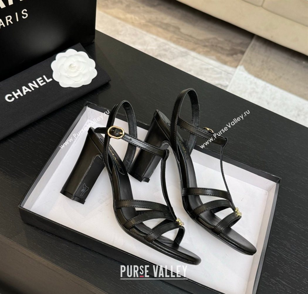 Chanel Lambskin Heel Sandals Black 2025 CH090113 (MD-250901127)