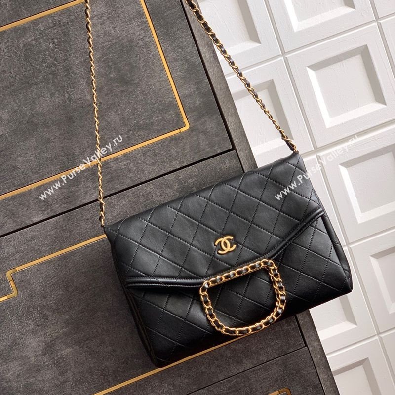 Chanel Quilted Leather Large Flap Handbag Black 2025 CH101001 (yezi-251010011)