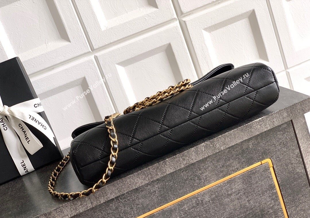 Chanel Quilted Leather Large Flap Handbag Black 2025 CH101001 (yezi-251010011)