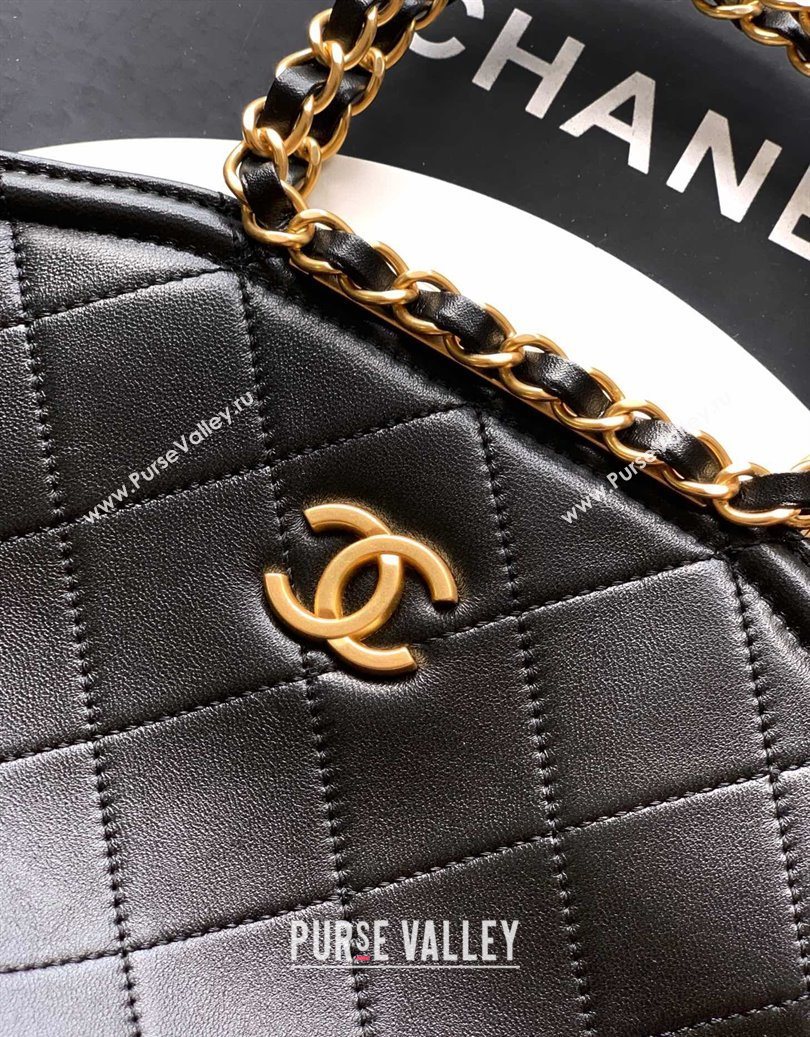 Chanel Quilted Leather Large Flap Handbag Black 2025 CH101001 (yezi-251010011)