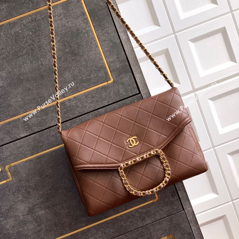 Chanel Quilted Leather Large Flap Handbag Dark Brown 2025 CH101001 (yezi-251010012)