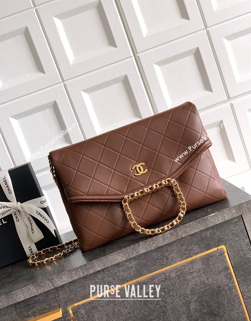 Chanel Quilted Leather Large Flap Handbag Dark Brown 2025 CH101001 (yezi-251010012)