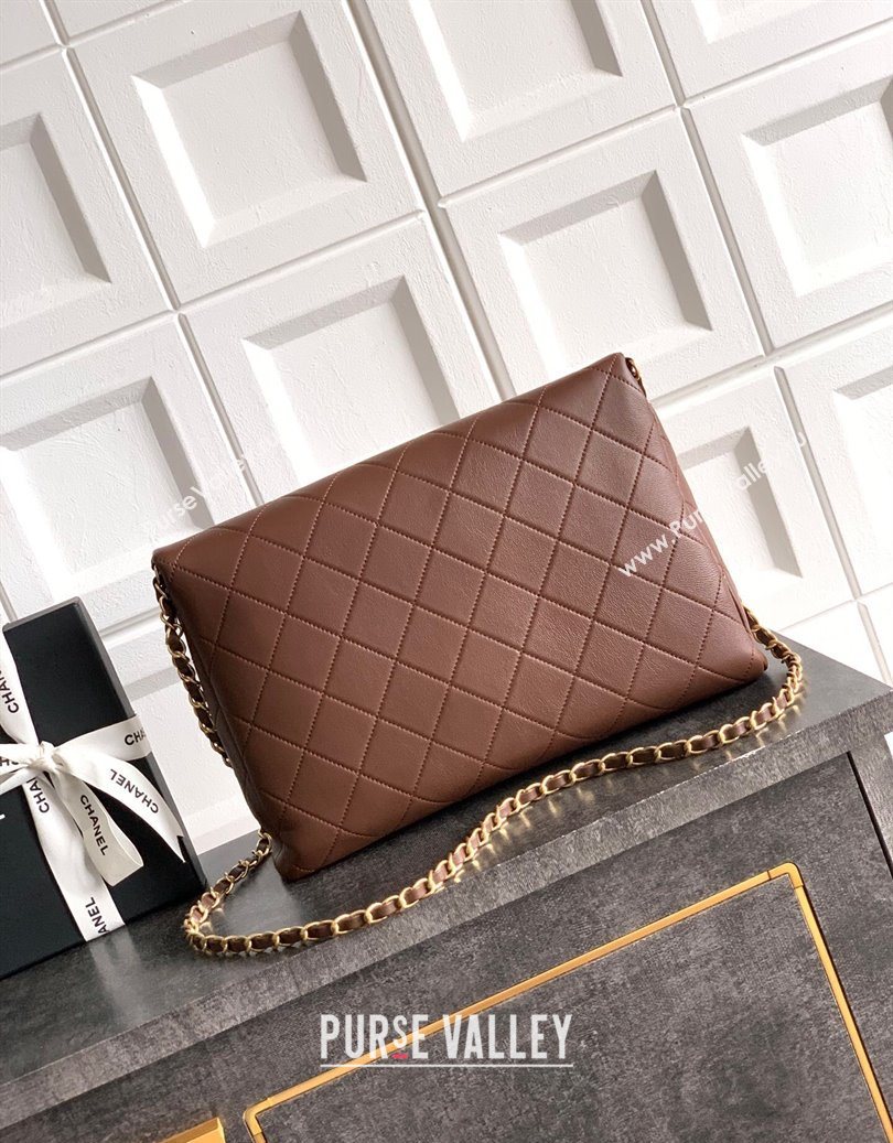 Chanel Quilted Leather Large Flap Handbag Dark Brown 2025 CH101001 (yezi-251010012)