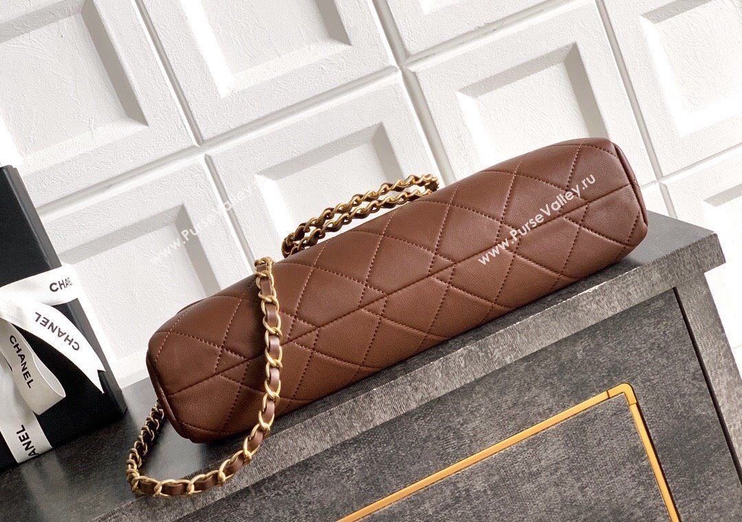 Chanel Quilted Leather Large Flap Handbag Dark Brown 2025 CH101001 (yezi-251010012)