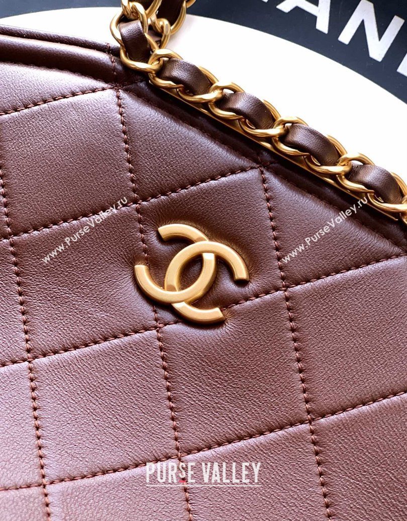 Chanel Quilted Leather Large Flap Handbag Dark Brown 2025 CH101001 (yezi-251010012)