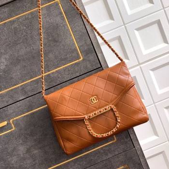 Chanel Quilted Leather Large Flap Handbag Caramel Brown 2025 CH101001 (yezi-251010013)