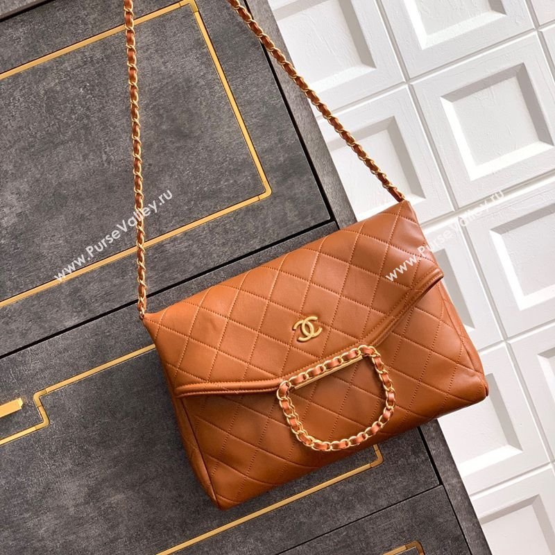 Chanel Quilted Leather Large Flap Handbag Caramel Brown 2025 CH101001 (yezi-251010013)