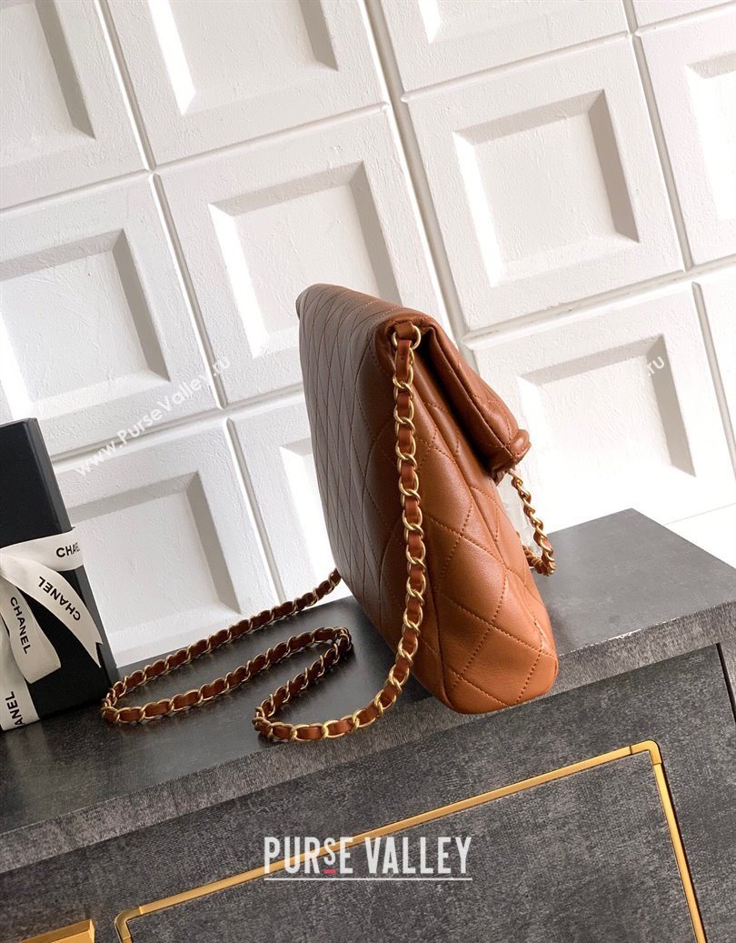 Chanel Quilted Leather Large Flap Handbag Caramel Brown 2025 CH101001 (yezi-251010013)