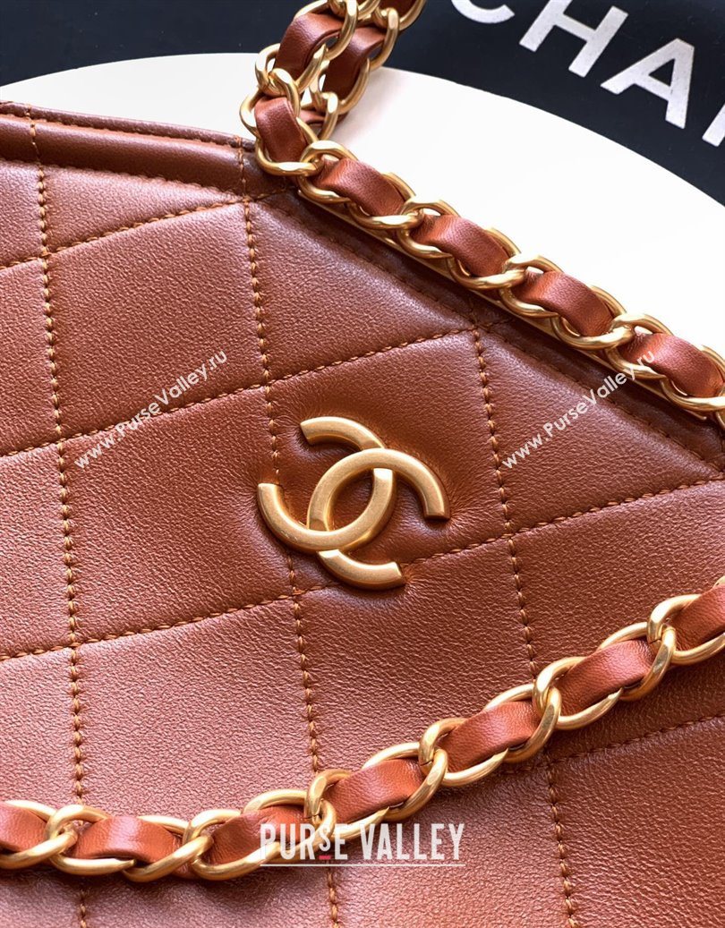 Chanel Quilted Leather Large Flap Handbag Caramel Brown 2025 CH101001 (yezi-251010013)