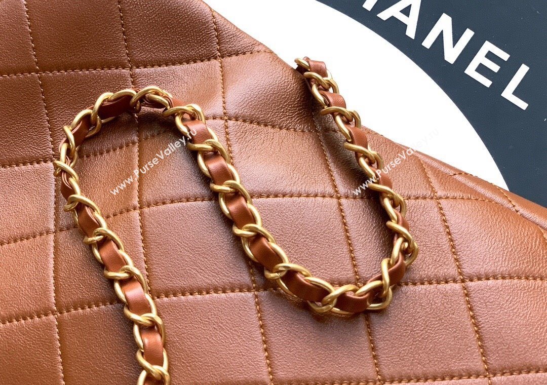 Chanel Quilted Leather Large Flap Handbag Caramel Brown 2025 CH101001 (yezi-251010013)