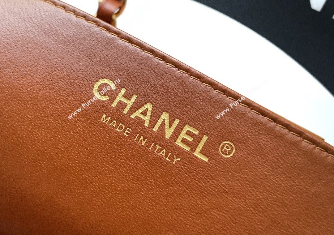 Chanel Quilted Leather Large Flap Handbag Caramel Brown 2025 CH101001 (yezi-251010013)