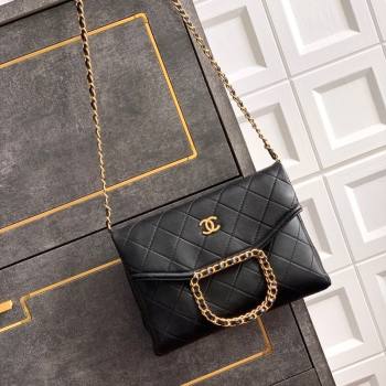 Chanel Quilted Leather Medium Flap Handbag Black 2025 CH101001 (yezi-251010019)