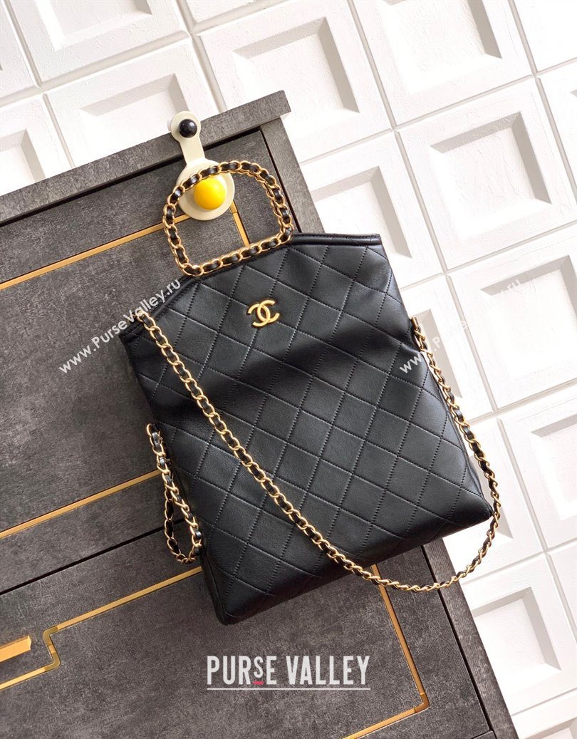 Chanel Quilted Leather Medium Flap Handbag Black 2025 CH101001 (yezi-251010019)