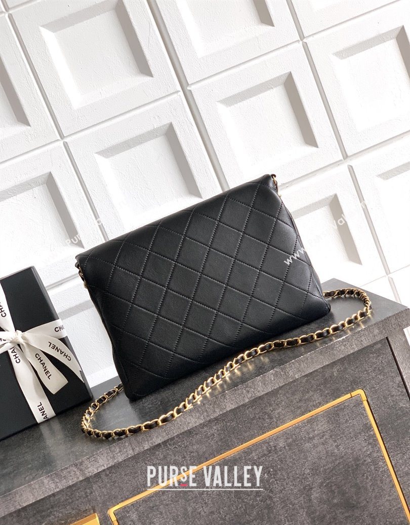 Chanel Quilted Leather Medium Flap Handbag Black 2025 CH101001 (yezi-251010019)