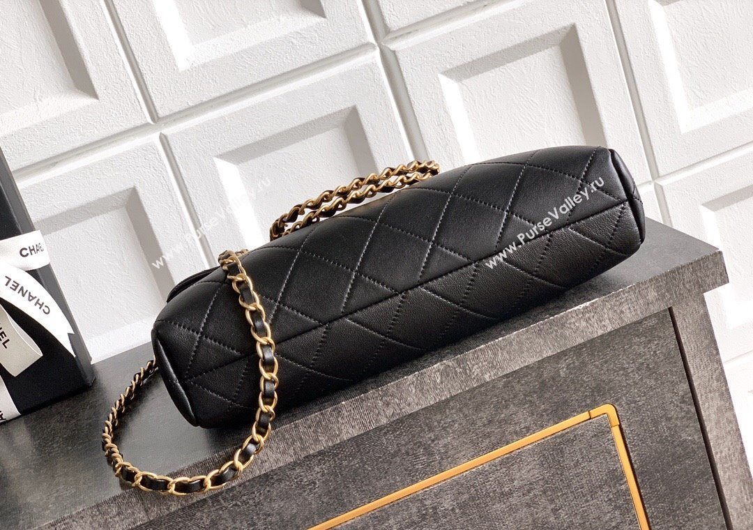 Chanel Quilted Leather Medium Flap Handbag Black 2025 CH101001 (yezi-251010019)