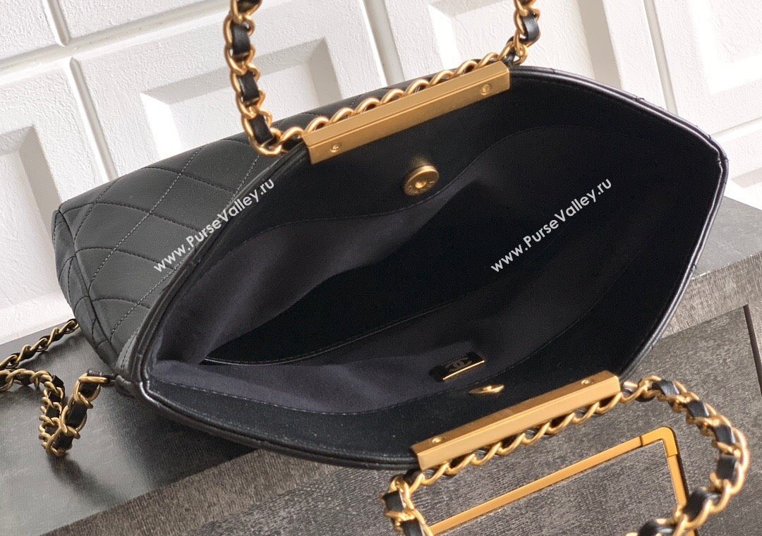 Chanel Quilted Leather Medium Flap Handbag Black 2025 CH101001 (yezi-251010019)