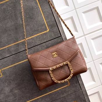 Chanel Quilted Leather Medium Flap Handbag Dark Brown 2025 CH101001 (yezi-251010020)