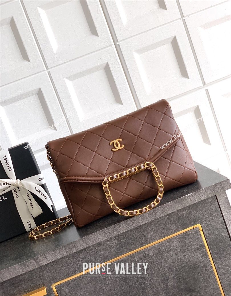Chanel Quilted Leather Medium Flap Handbag Dark Brown 2025 CH101001 (yezi-251010020)