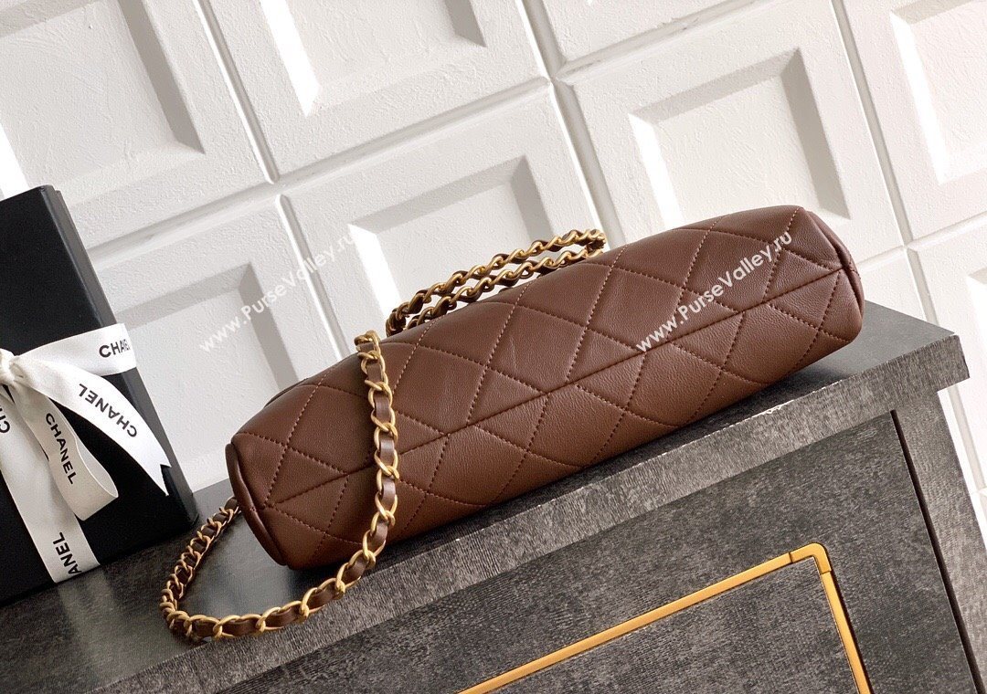 Chanel Quilted Leather Medium Flap Handbag Dark Brown 2025 CH101001 (yezi-251010020)