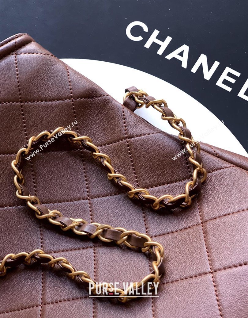 Chanel Quilted Leather Medium Flap Handbag Dark Brown 2025 CH101001 (yezi-251010020)