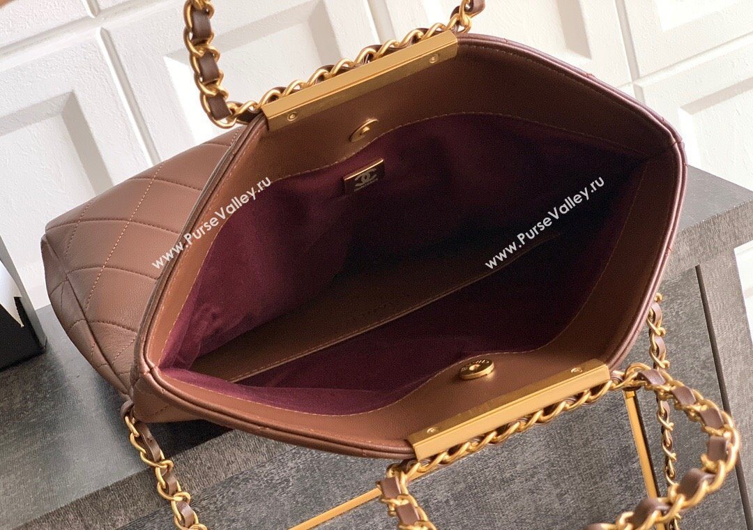 Chanel Quilted Leather Medium Flap Handbag Dark Brown 2025 CH101001 (yezi-251010020)