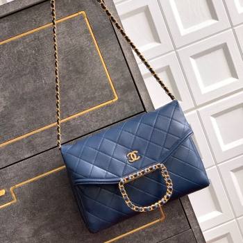 Chanel Quilted Leather Medium Flap Handbag Midnight Blue 2025 CH101001 (yezi-251010021)
