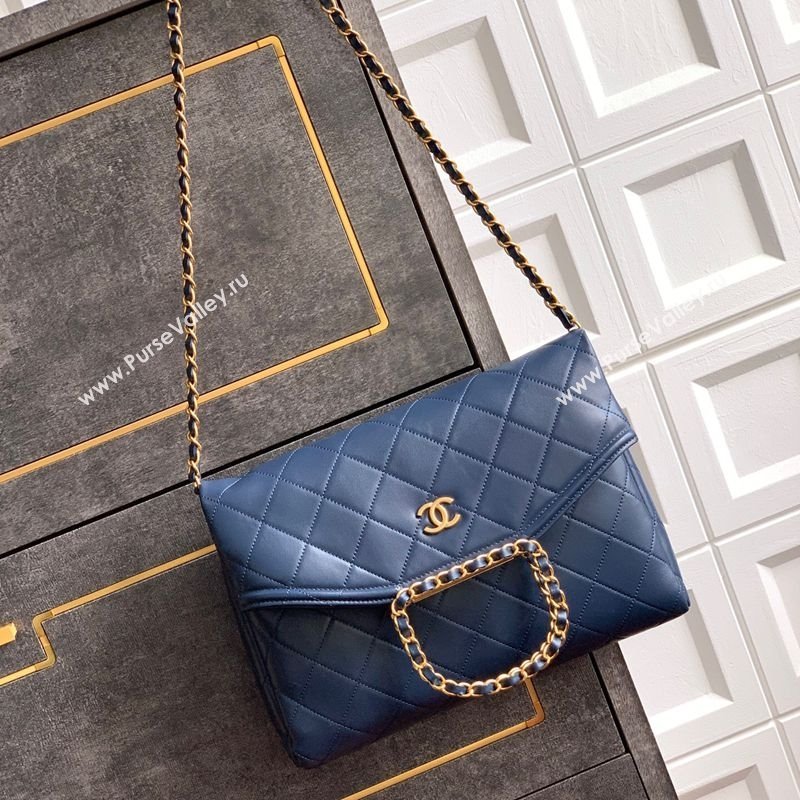 Chanel Quilted Leather Medium Flap Handbag Midnight Blue 2025 CH101001 (yezi-251010021)