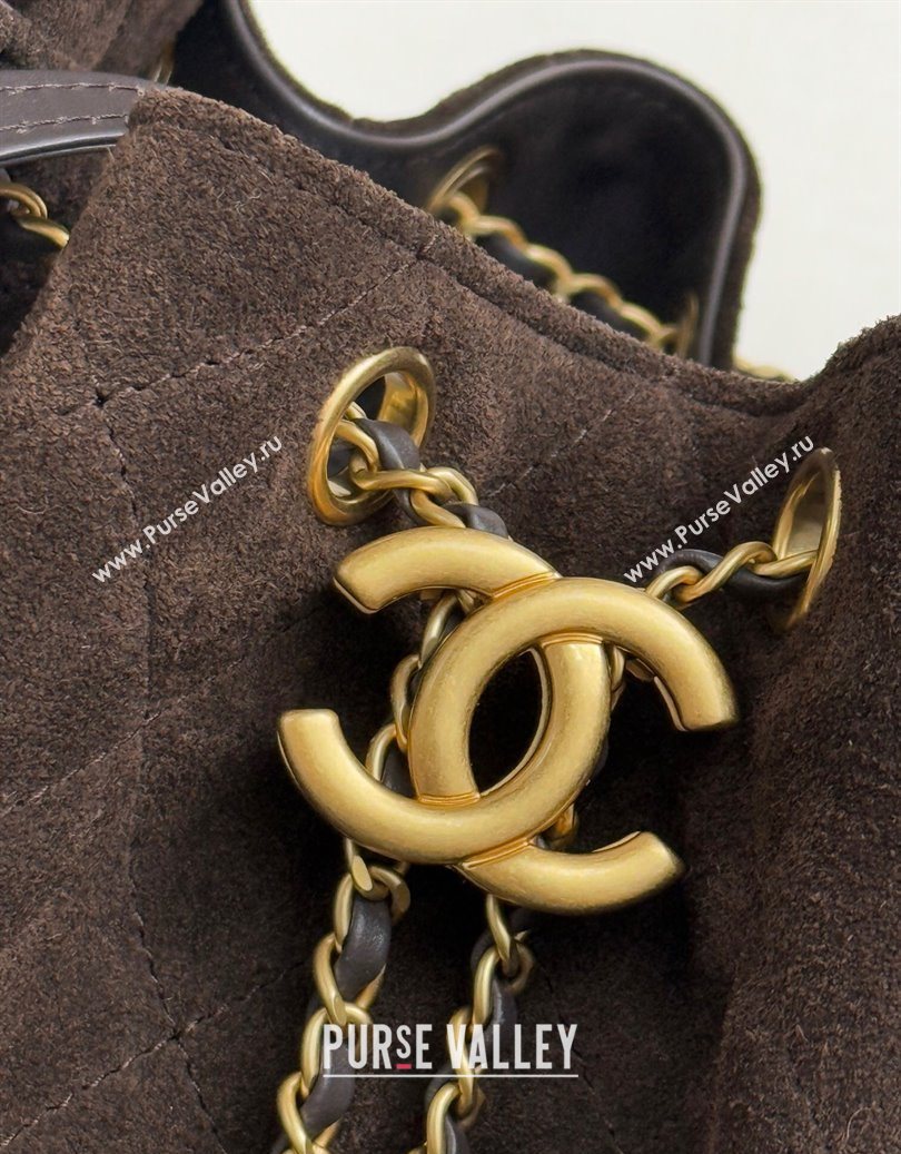 Chanel 25 Suede Medium Handbag AS5311 Dark Brown 2025 1011 (yezi-251011029)