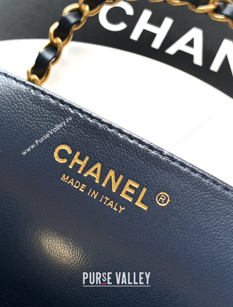Chanel Quilted Leather Medium Flap Handbag Midnight Blue 2025 CH101001 (yezi-251010021)