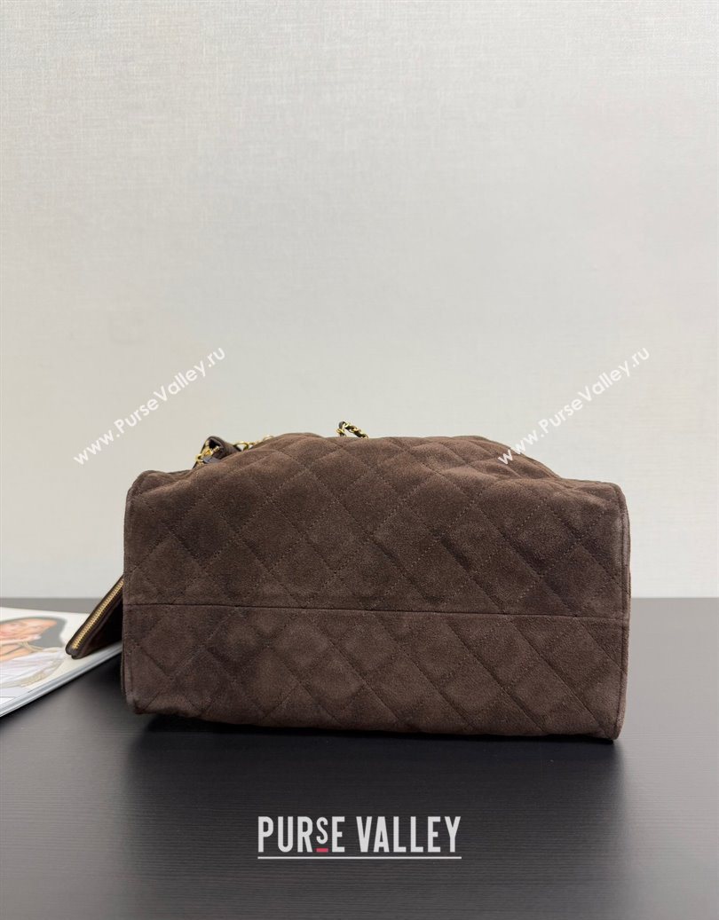 Chanel 25 Suede Medium Handbag AS5311 Dark Brown 2025 1011 (yezi-251011029)