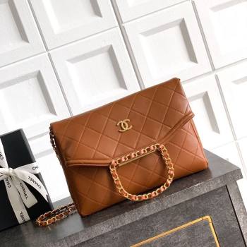 Chanel Quilted Leather Medium Flap Handbag Caramel Brown 2025 CH101001 (yezi-251010022)