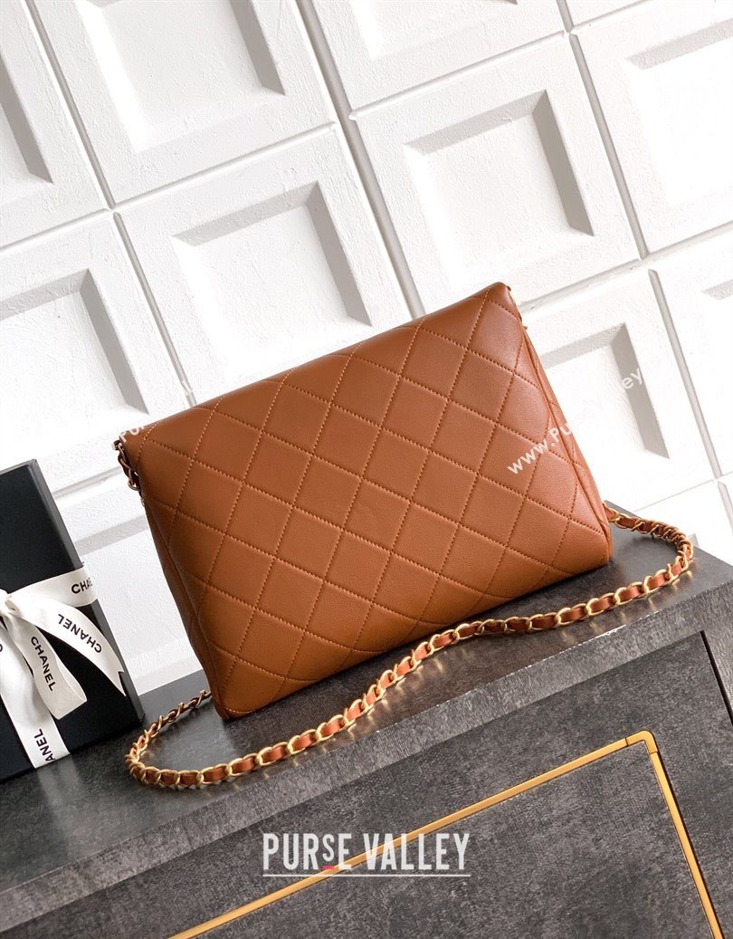 Chanel Quilted Leather Medium Flap Handbag Caramel Brown 2025 CH101001 (yezi-251010022)
