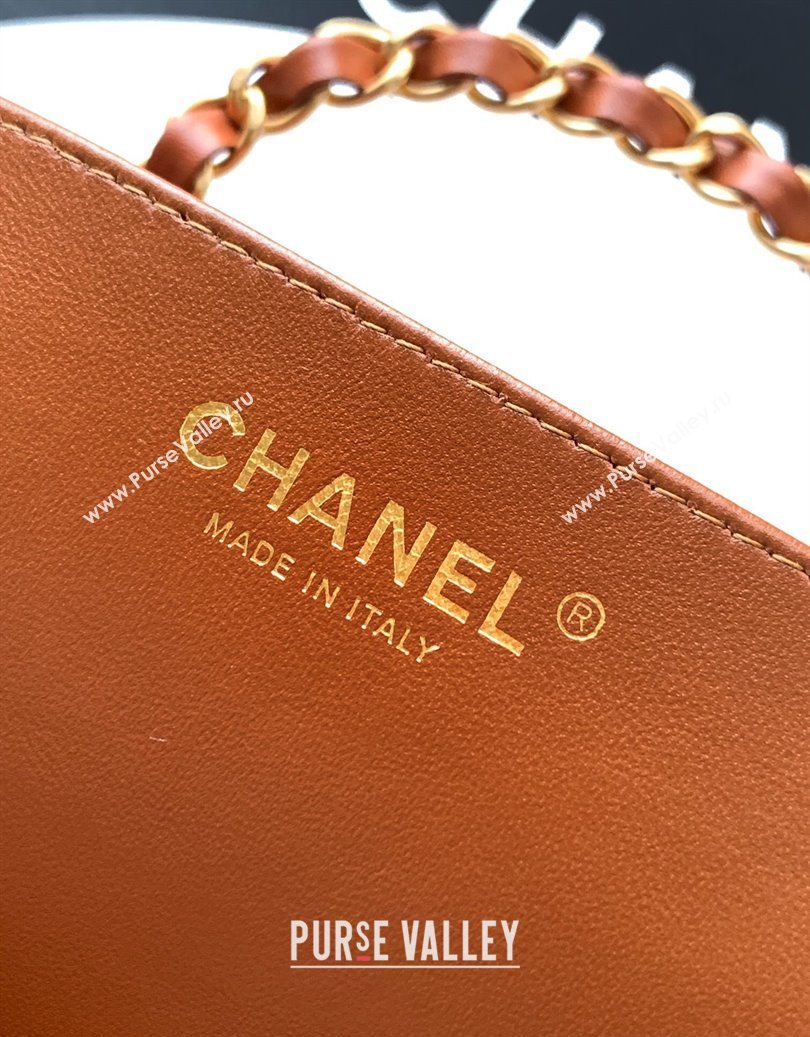 Chanel Quilted Leather Medium Flap Handbag Caramel Brown 2025 CH101001 (yezi-251010022)