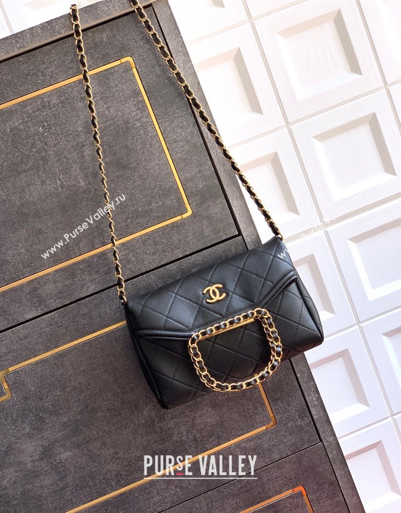 Chanel Quilted Leather Small Flap Handbag Black 2025 CH101001 (yezi-251010027)