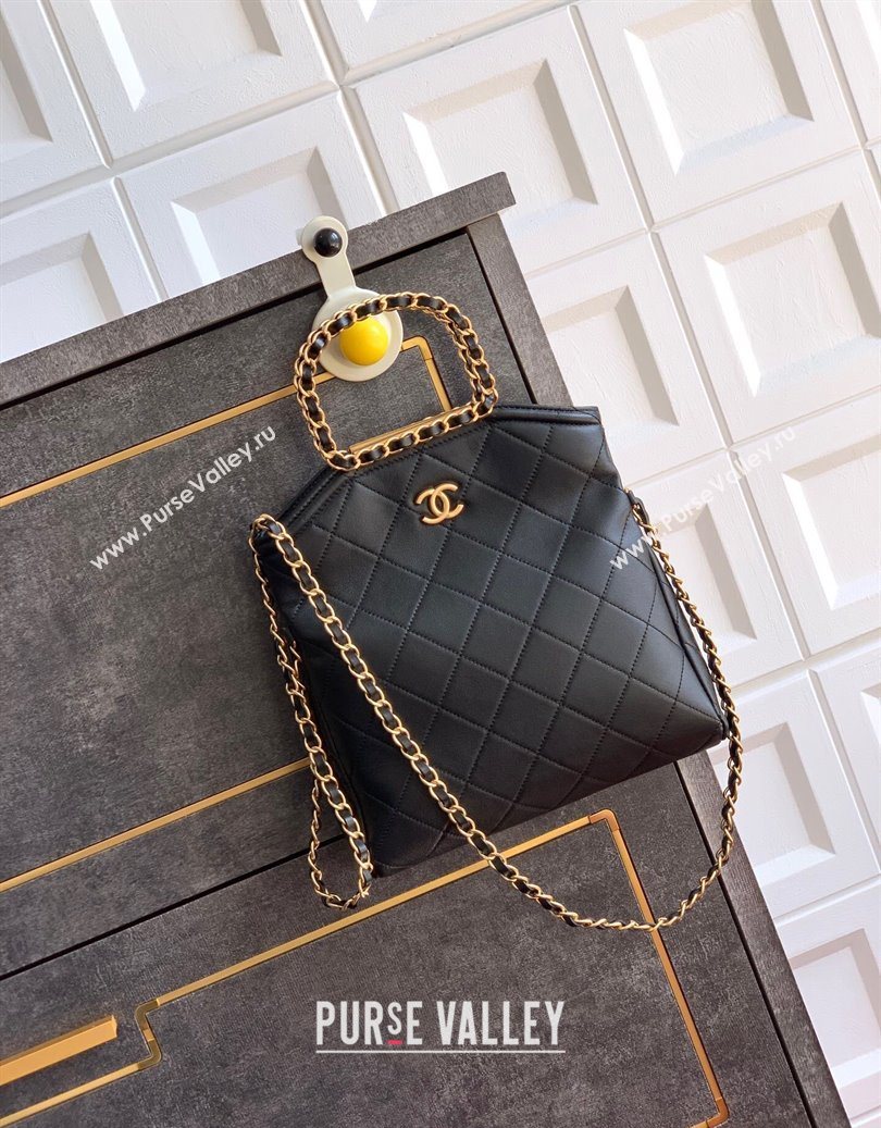 Chanel Quilted Leather Small Flap Handbag Black 2025 CH101001 (yezi-251010027)