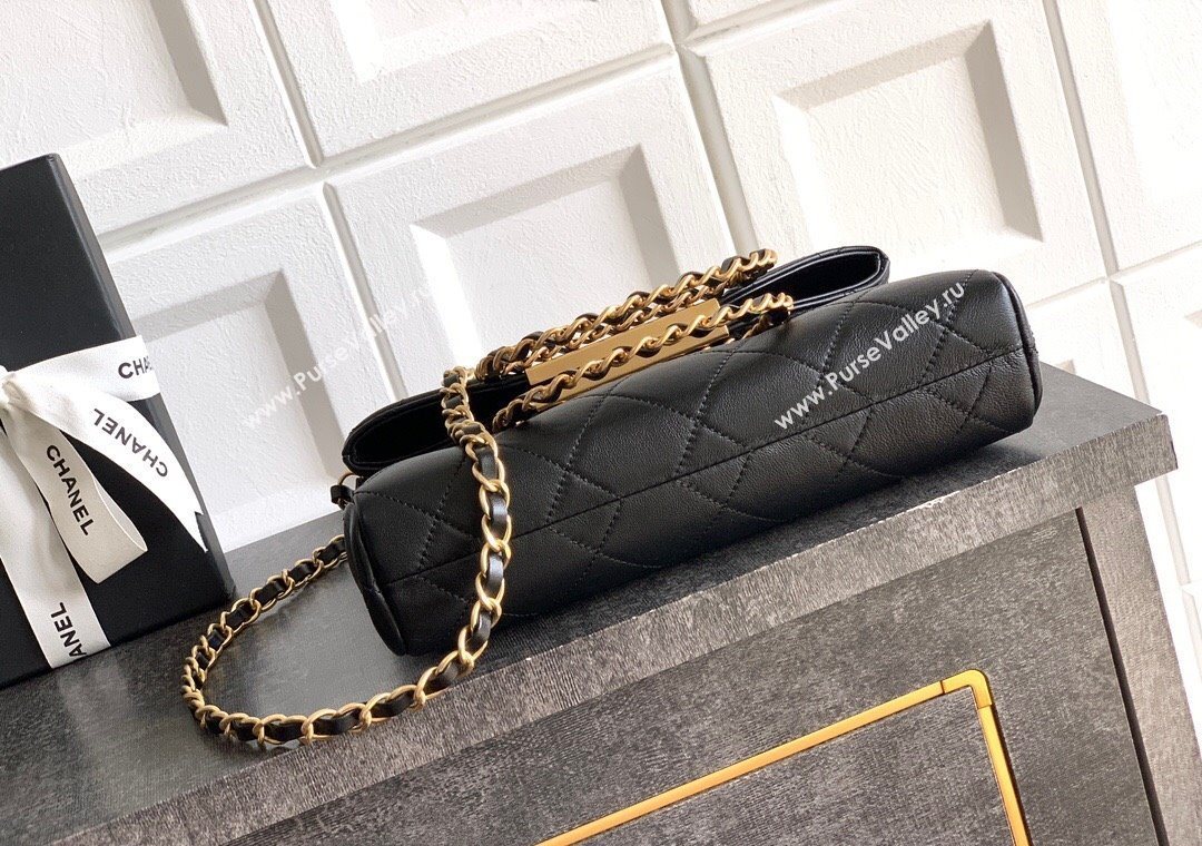 Chanel Quilted Leather Small Flap Handbag Black 2025 CH101001 (yezi-251010027)