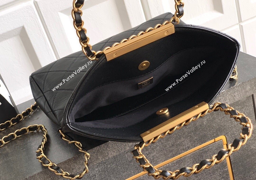 Chanel Quilted Leather Small Flap Handbag Black 2025 CH101001 (yezi-251010027)