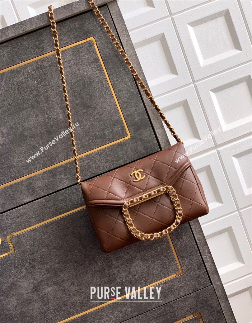 Chanel Quilted Leather Small Flap Handbag Dark Brown 2025 CH101001 (yezi-251010028)