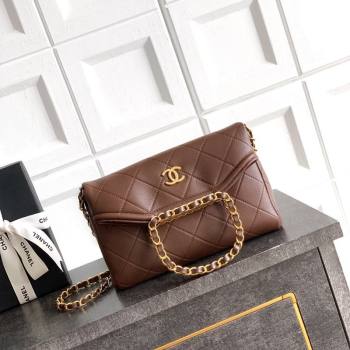 Chanel Quilted Leather Small Flap Handbag Dark Brown 2025 CH101001 (yezi-251010028)