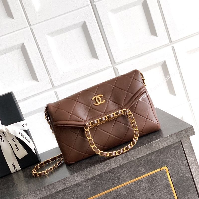 Chanel Quilted Leather Small Flap Handbag Dark Brown 2025 CH101001 (yezi-251010028)