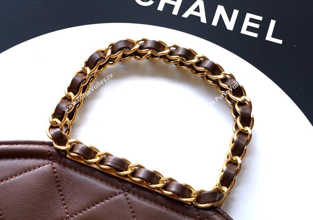 Chanel Quilted Leather Small Flap Handbag Dark Brown 2025 CH101001 (yezi-251010028)