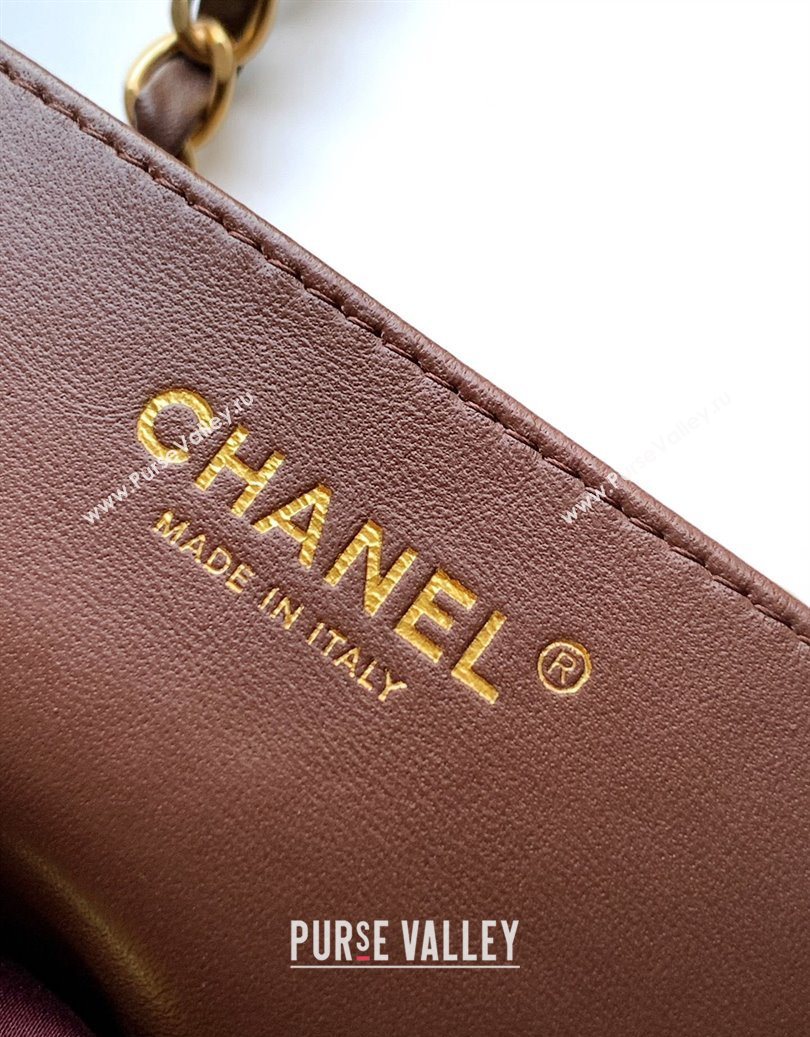 Chanel Quilted Leather Small Flap Handbag Dark Brown 2025 CH101001 (yezi-251010028)