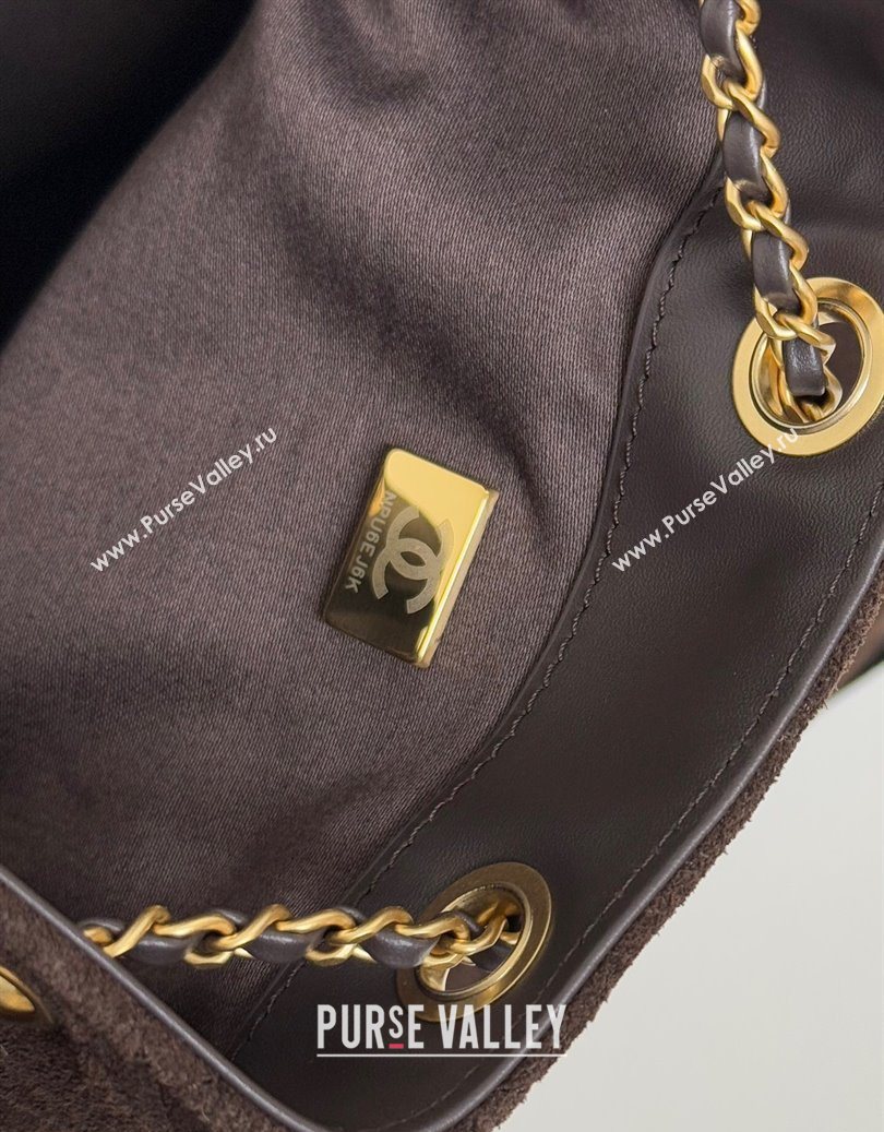 Chanel 25 Suede Medium Handbag AS5311 Dark Brown 2025 1011 (yezi-251011029)