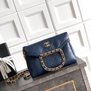 Chanel Quilted Leather Small Flap Handbag Midnight Blue 2025 CH101001 (yezi-251010029)