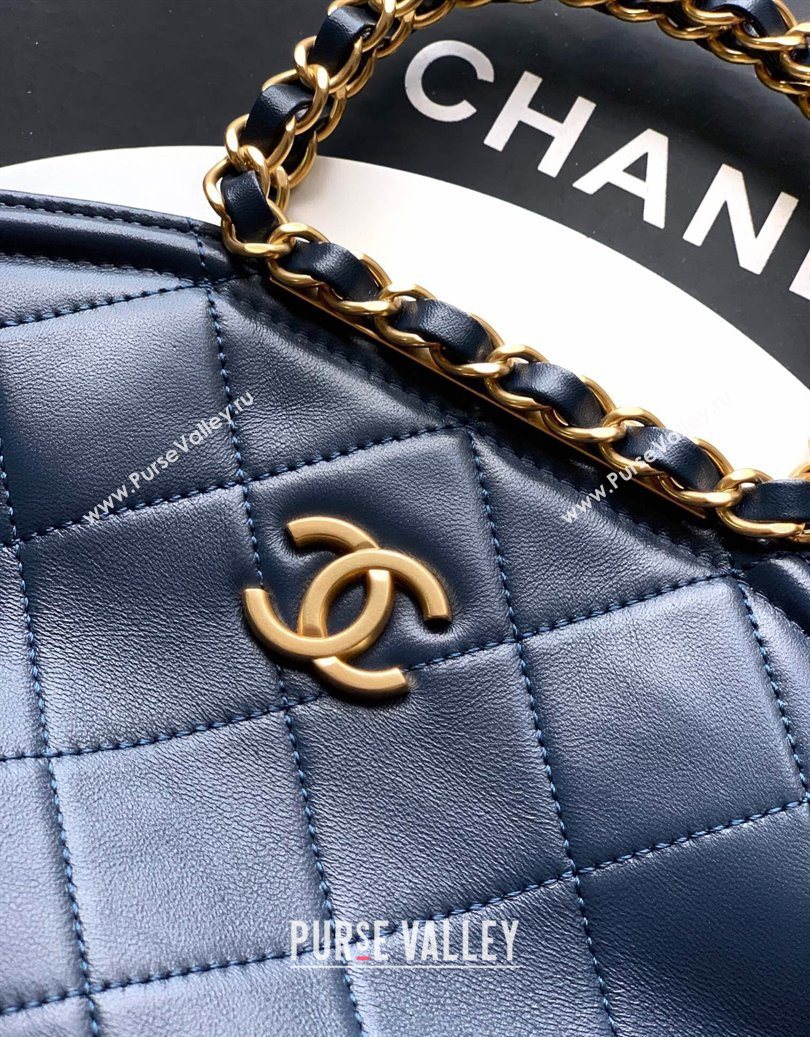Chanel Quilted Leather Small Flap Handbag Midnight Blue 2025 CH101001 (yezi-251010029)