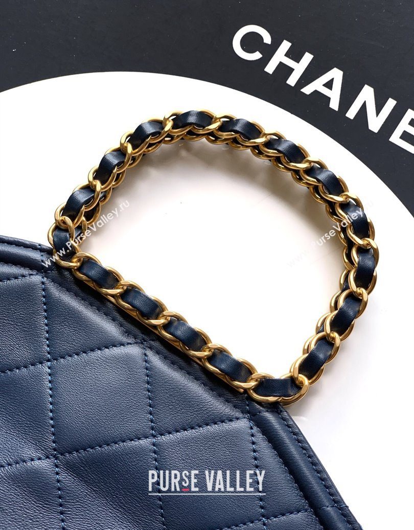Chanel Quilted Leather Small Flap Handbag Midnight Blue 2025 CH101001 (yezi-251010029)
