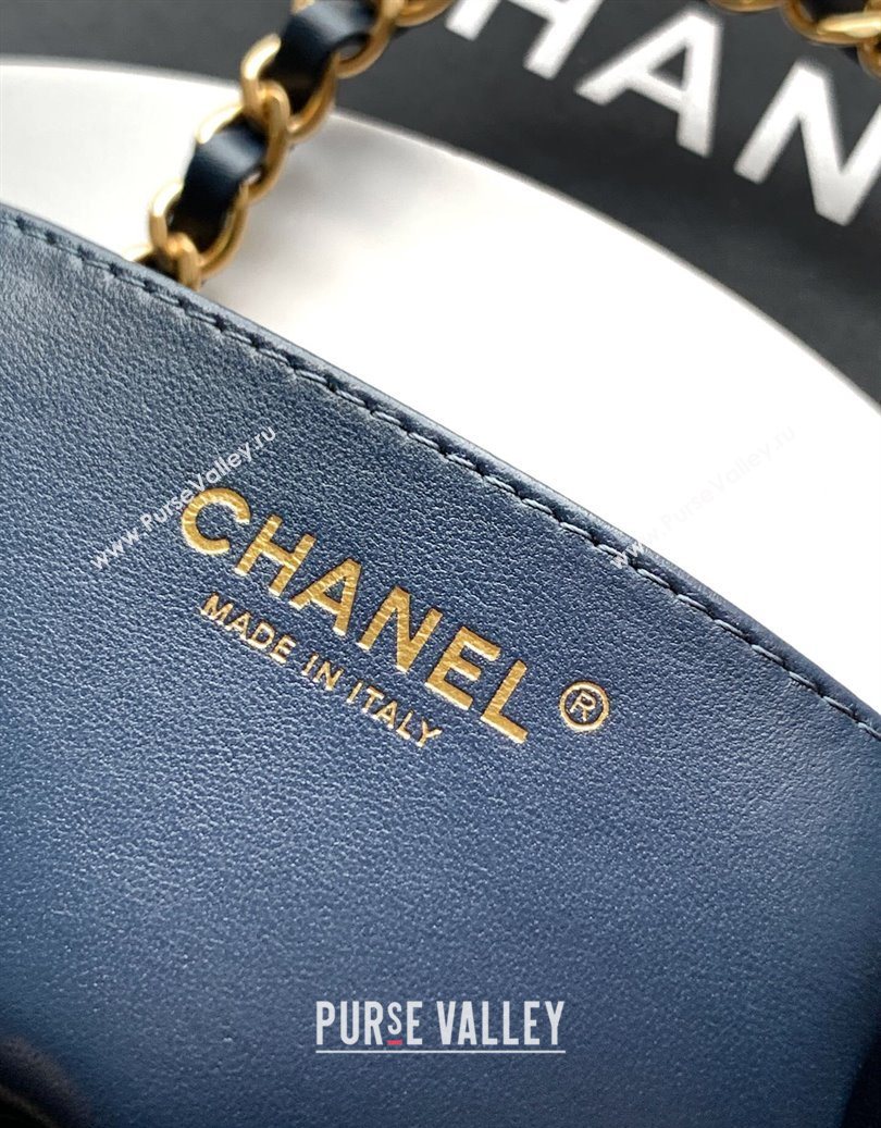 Chanel Quilted Leather Small Flap Handbag Midnight Blue 2025 CH101001 (yezi-251010029)