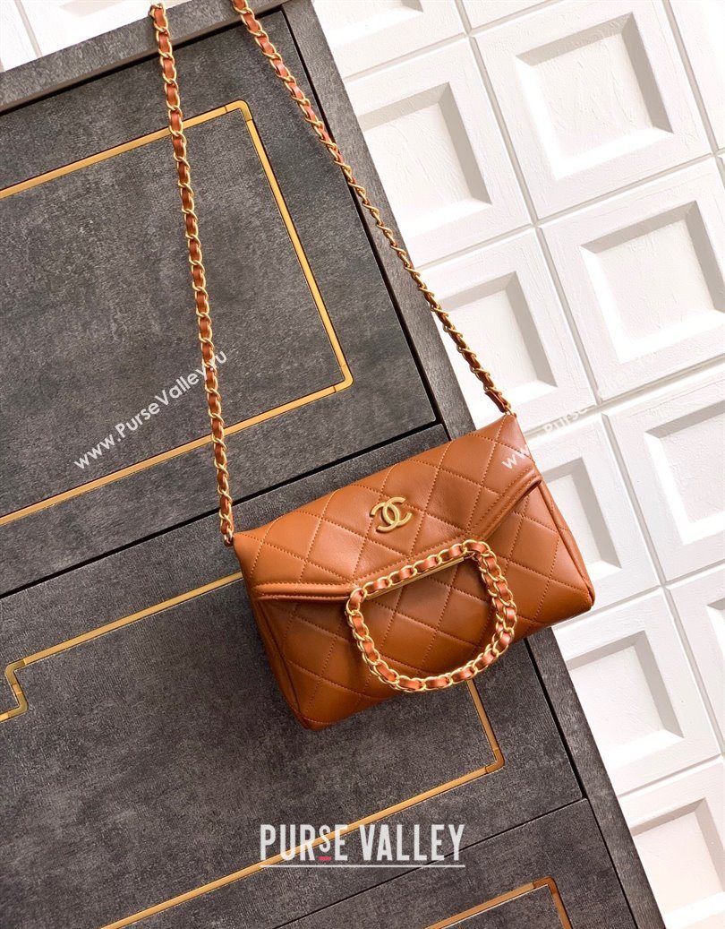 Chanel Quilted Leather Small Flap Handbag Caramel Brown 2025 CH101001 (yezi-251010030)